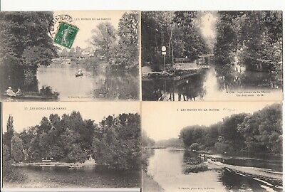 Lot de 4 cartes postales anciennes old postcards BORDS DE MARNE 2