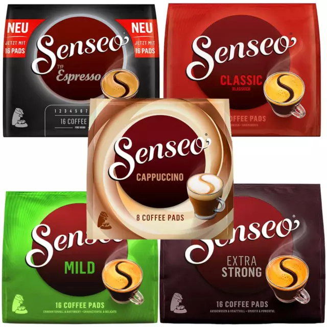 8 / 16 Kaffeepads Senseo Classic / Strong / Extra Strong / Espresso / Cappuccino