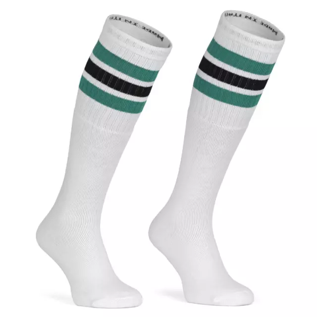 Skatersocks 25 inch Hauteur Du Genou Chaussettes Femmes Homme tube socks Blanc