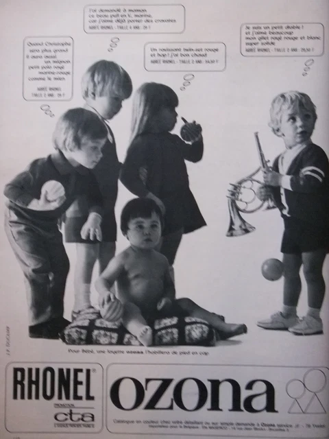 PUBLICITÉ 1967 LAYETTE Ozona Pour Bébé Rhonel Advertising EUR