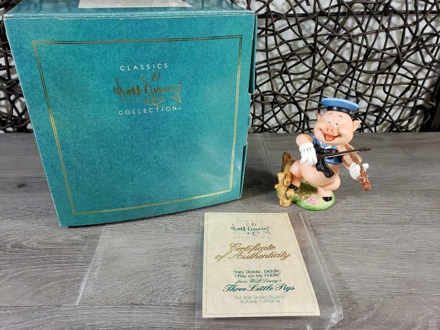 DISNEY WDCC FIDDLER Pig Three Little Pigs Diddle Fiddle With Box & Coa ...