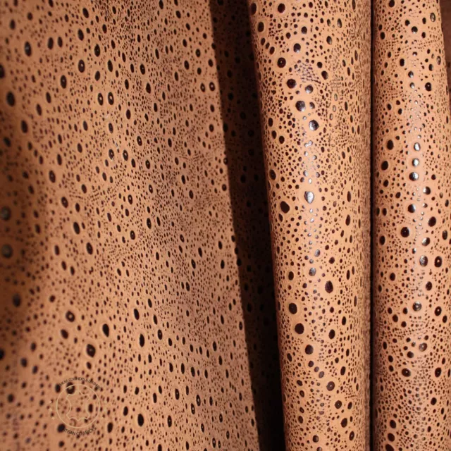 Gotas de lluvia de cuero en relieve marrón bronceado: cuero 3 - 3,5 oz. | 1,4 - 1,6 mm