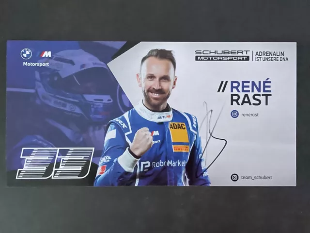 René Rast BMW M4 Schubert DTM 2023 avec signature originale