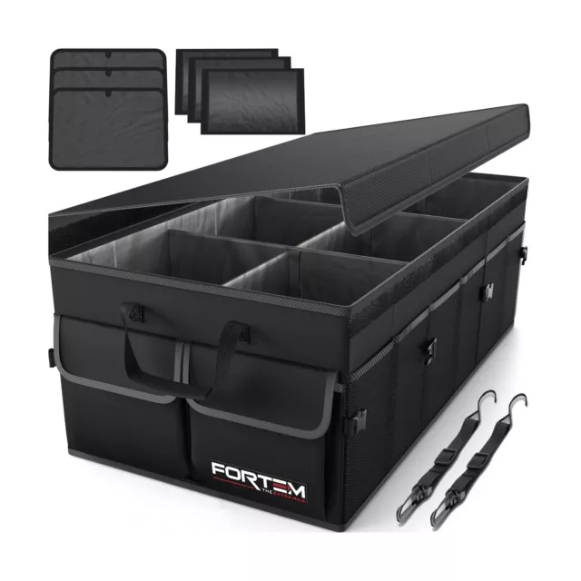 FORTEM Car Trunk Organizer, Car Storage Organizer, Collapsible Multi Compartm...