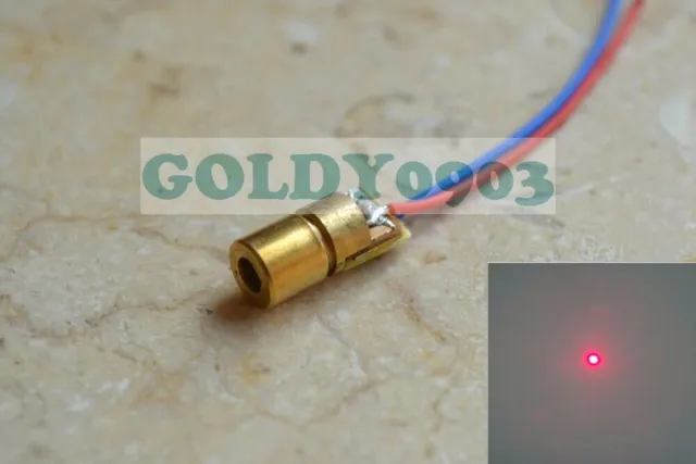 DIY Lab 650nm 5mW Red Laser Dot Diode Module Mini 6x10mm 3V Brass Copper Head