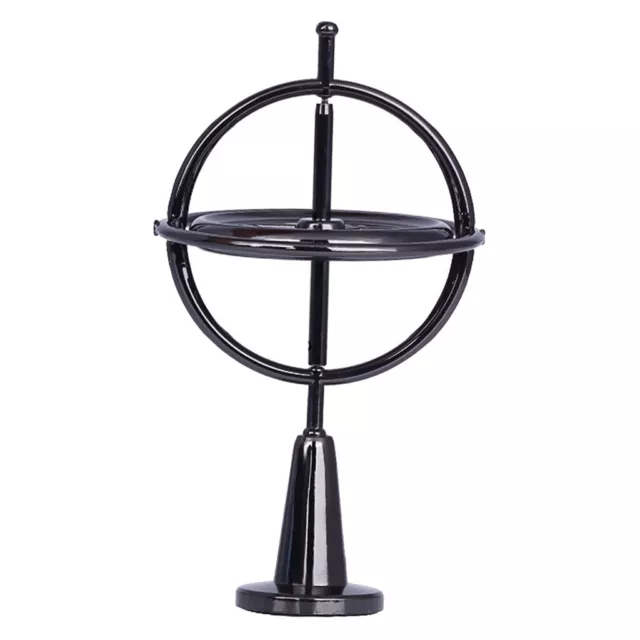 Scientific Metal Fingertip Precision Gyroscope Gyro Balance Toy Gift Black