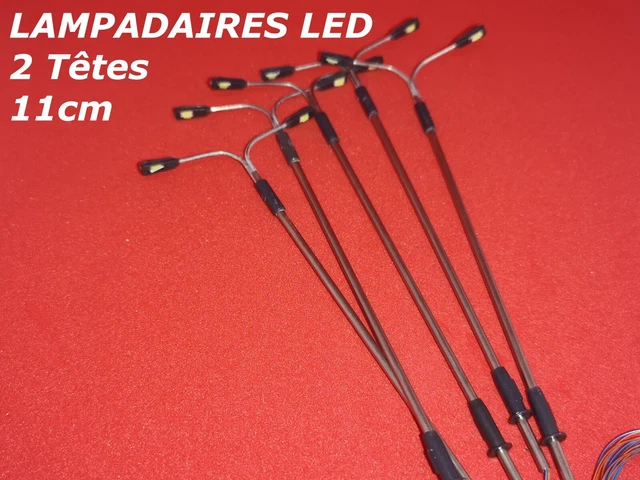 5x lampadaire ancien HO 1/87 hauteur de 9cm à LED