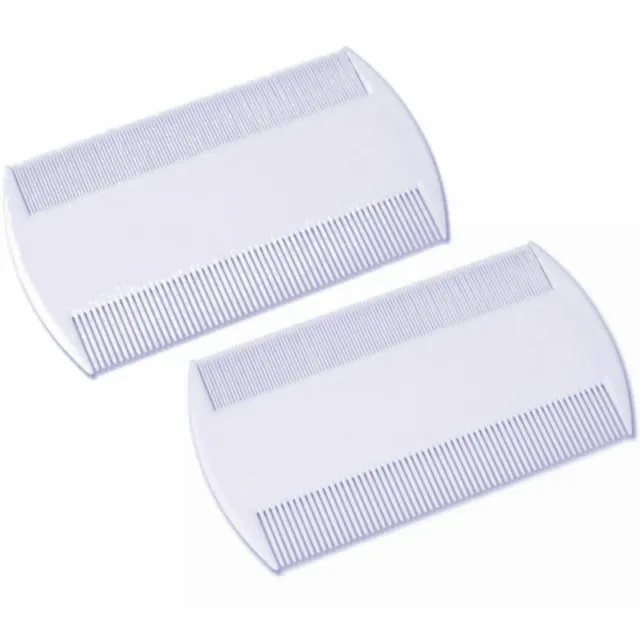 2 Pieces White Double Sided Nit Combs for Head Lice Detection