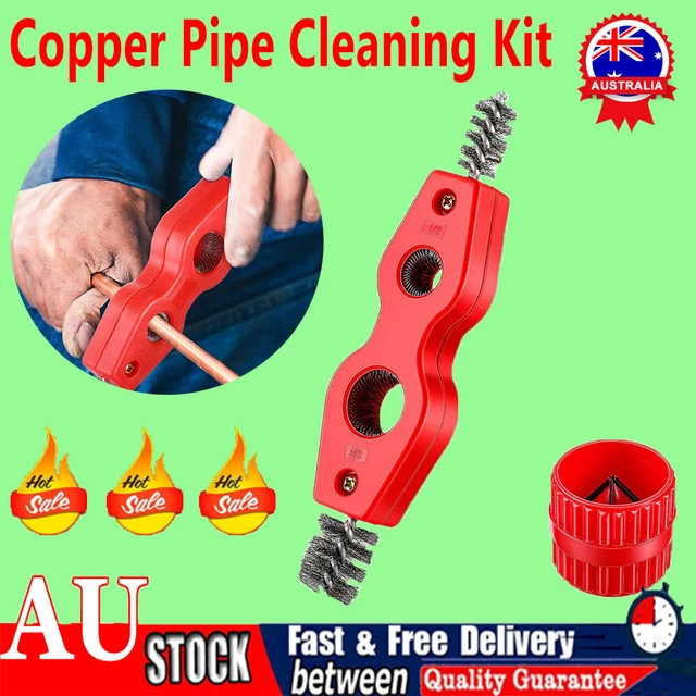 COPPER PIPE CLEANING Kit w/ Reamer Brush Chamferer DIY Plumbing Tool