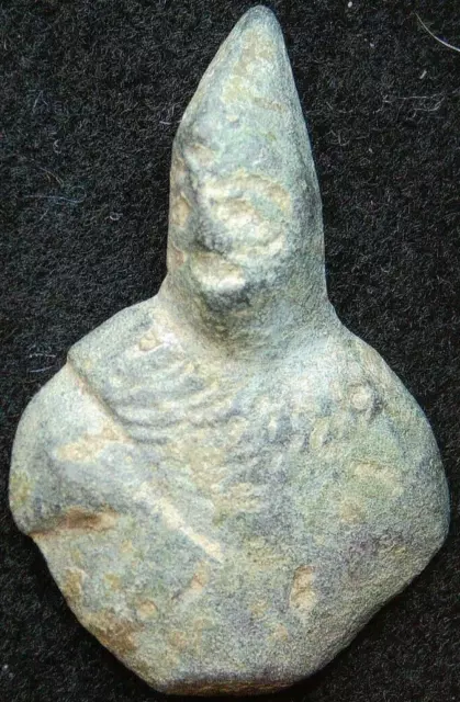 Unique Ancient Bronze Greek / Roman half figure Phrygia Vulcan Mithra or Votive