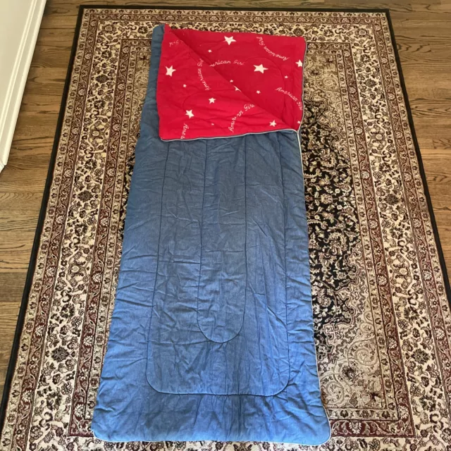 Saco de dormir American Girl Youth talla mezquina saco de transporte adjunto lana roja 76