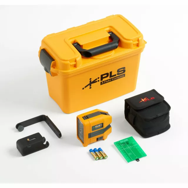 Pacific Laser PLS 3G KIT Class II 3-Pt Self-Leveling Green Laser Kit, 100' Range