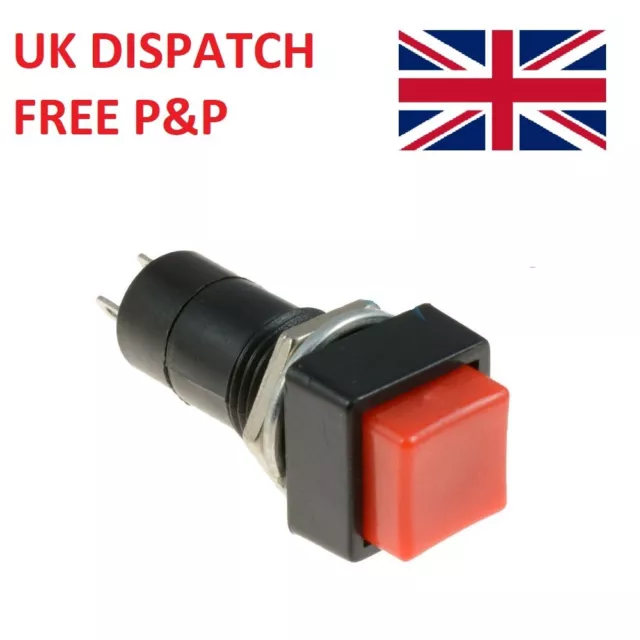 Square Momentary Push Button Switch Red SPST Car Dash 12V PBS-11B