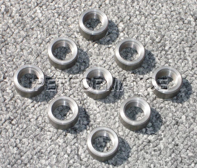 9 (Nine) O2 Sensor Bungs (Steel), M18 x 1.5 Thread, Weld On, Oxygen Sensor Bung