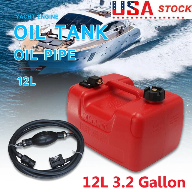 12L PORTABLE BOAT Fuel Tank 3.2 Gallon Liters Marine Outboard Gas for