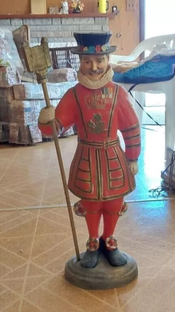 Vintage Beefeater Gin Advertising 24" Hand Painted Bar Store Display Statue