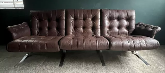 Vintage Danish Mid Century Ebbe Gehl & Søren Nissen 3 Person Sofa Model Atlantis