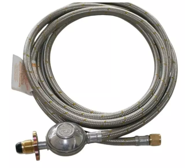 Stainless Steel Ziegler Brown BBQ to LPG gas bottle POL hose, 3m also fits lcc27