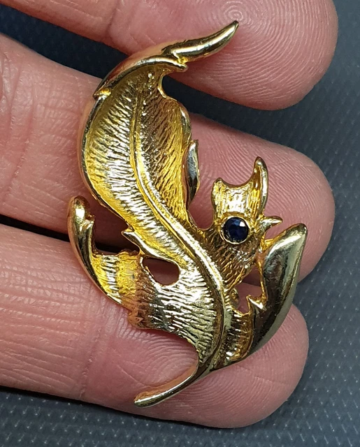 Broche Vintage En Bronze Doré - Forme Escargot - Bijou Ancien Sans Marque - Occasion