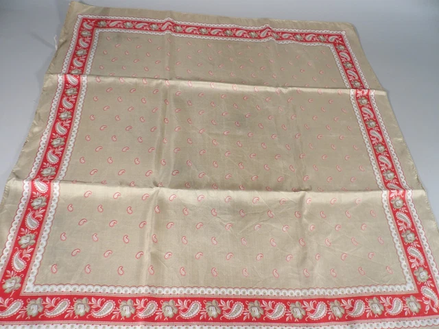 Foulard Chloé En Soie 100% Vintage - Dimensions 65x67 Cm - Couleur Marron/vert