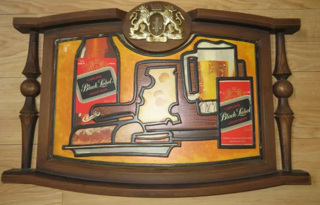 Vintage 1971 Carling Black Label Lager Beer Prestige Wall Plaque Large sign