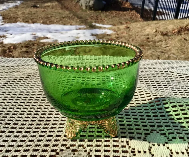 EAPG 1898 EMERALD GREEN “No. 15057 Colorado” US GLASS 3-1/2” BOWL