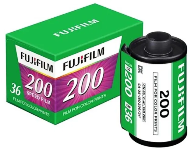 Paquete de películas Fuji Fujicolor Fujifilm 200 CE 135 36 exposiciones (Stock del Reino Unido) nuevo en caja fresco