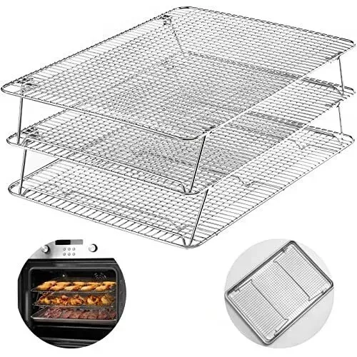 Cooling Rack, 3-Tier Stainless Steel Stackable Baking Cooking Cooling Racks - US