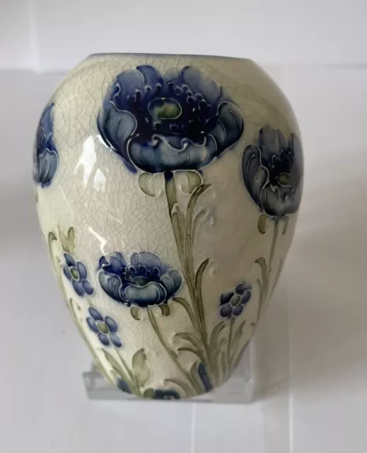 Superb Early William Moorcroft For Macintyre Florian Ware Blue Poppy Vase