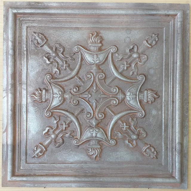 2x2 Ceiling tile faux tin weathered iron decor wall panels PL07 10pcs/lot