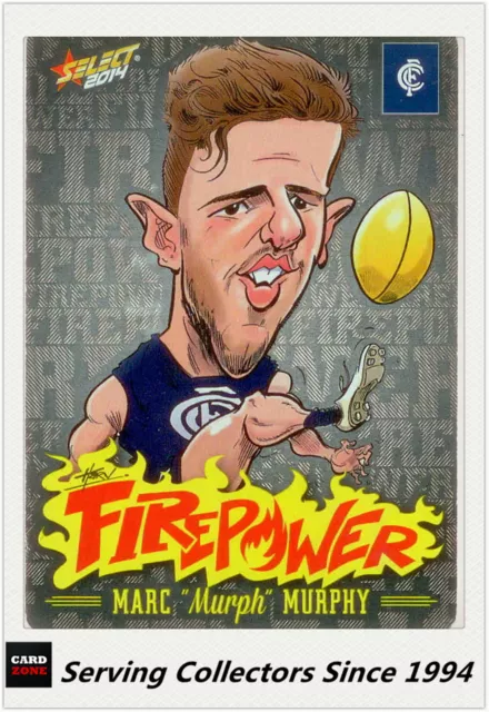2014 AFL Champions Laserfoil Firepower Caricature FC7 Marc Murphy (Carlton)
