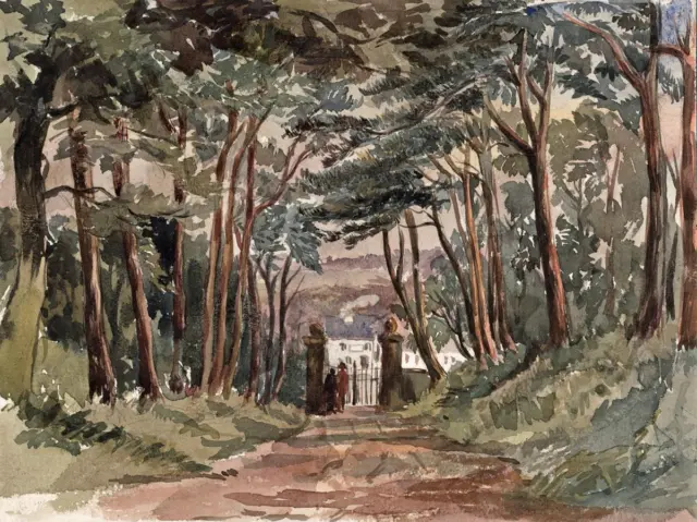 Small Antique Watercolour Painting - Broughton-in-Furness Cumbria - 19th Century