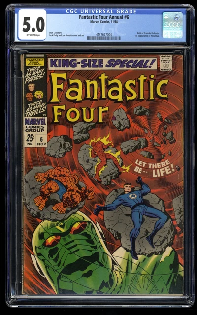 Fantastic Four Annual #6 CGC VG/FN 5.0 Off White 1st Appearance Annihilus!