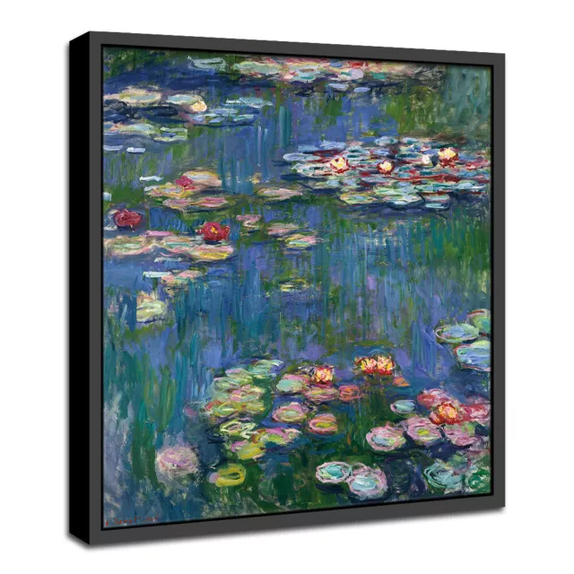 Claude Monet Painting Water Lilie Framed Oil Canvas Print Wall Art