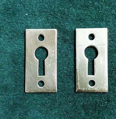 Vintage pair of heavy brass keyhole covers,escutcheons  restored