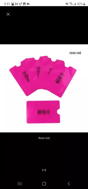 2 pcs RFID Blocking Sleeves Aluminum Alloy Anti-Theft Credit Card Holder Magenta