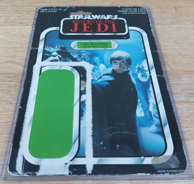 Vintage Star Wars Cardback Palitoy 65 Back A - Luke Skywalker Jedi      + Sleeve