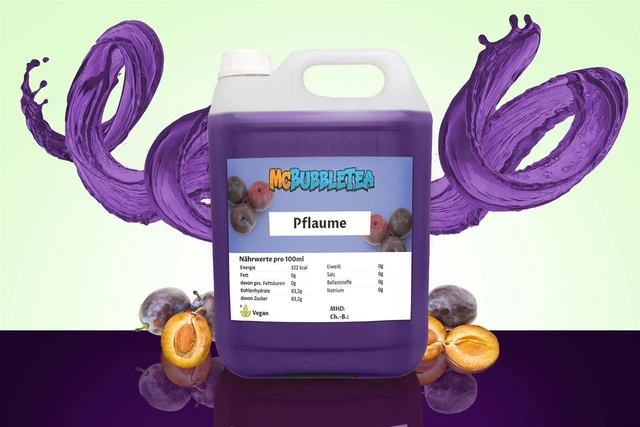 (7,99 EUR/l) Bubble Tea Sirup 5 Liter Pflaume Infusion/ Konzentrat - 1:20