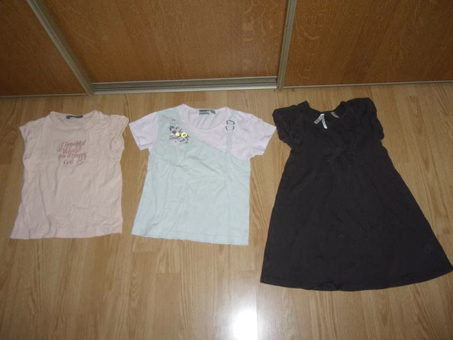 lot 3 teeshirt manches courtes vetement fille 6 ans Tshirt okaidi kiabi tape