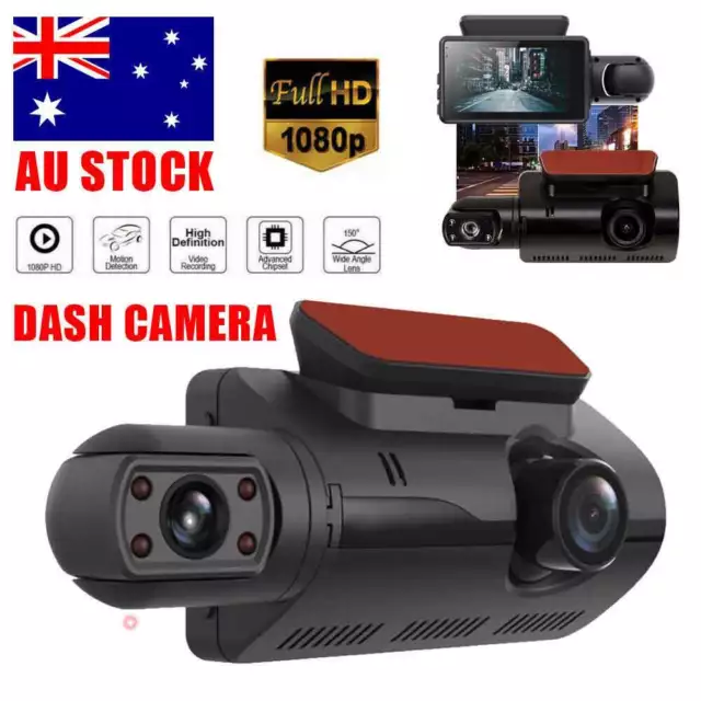 HD 1080P Dual Lens 3''Car DVR Vehicle Video G-Sensor Dash Cam Recorder Camera