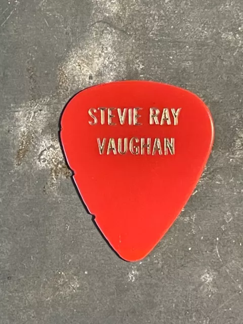 Incredibly Rare Stevie Ray Vaughan Thin Print Red Tour USED Guitar Pick Picks