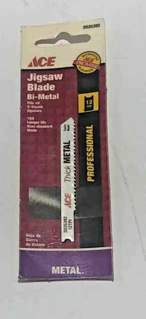 Ace Bi-Metal 2035392, 2-3/4" 14 TPI Jigsaw Blade 1/4" Shank-Set of 2