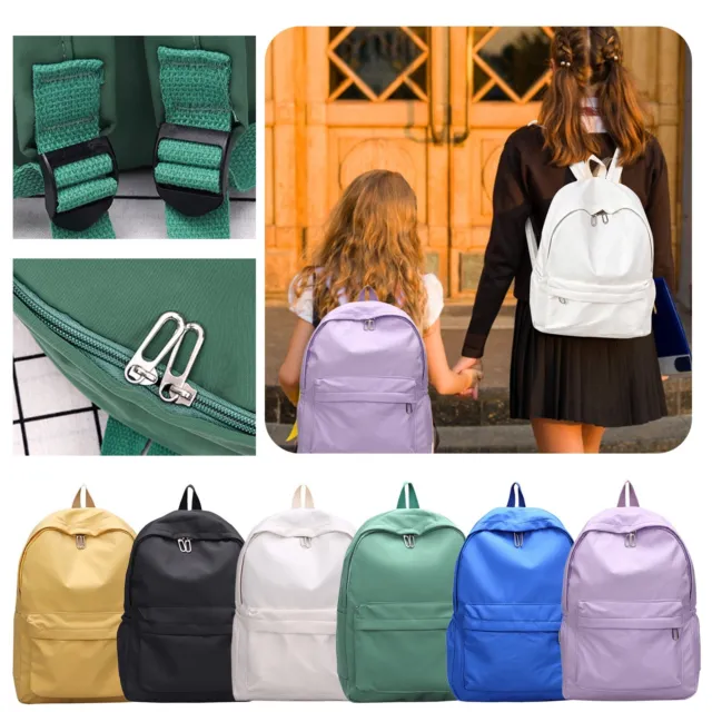 Student Large Capacity Solid Color Backpack Sports Travel School Outdoor Work