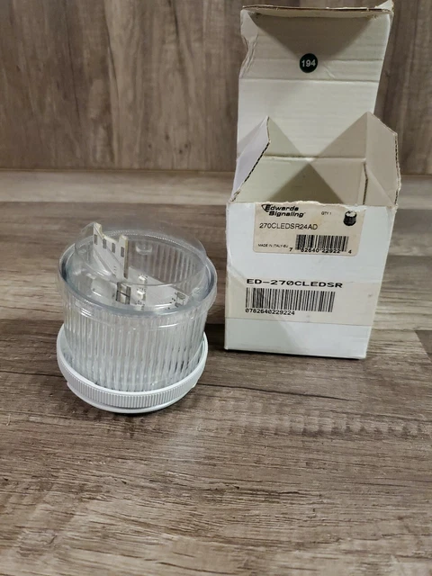 EDWARDS SIGNALING 270 Red LED Clear Lens Multi Mode 24V AC/DC Gray IP66