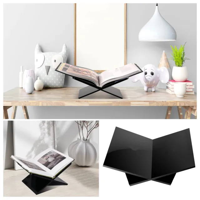 Desk Book Stand Multipurpose Hold Black Acrylic Book Holder Portable
