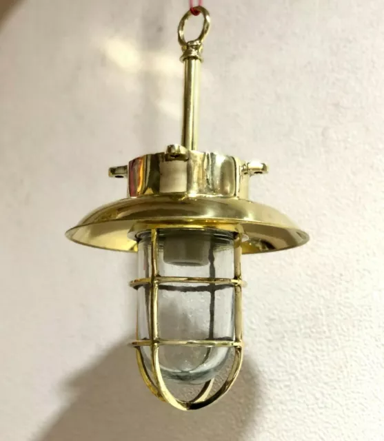 New Nautical Marine Spot Deck Hanging Cargo Brass Light & Extra Shade