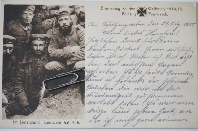 b#766 AK: Unterstand  Landwehr-Infanterie-Regiment Nr. 104 Zwickau Sachsen