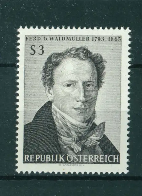 Austria 1965 Death Cent of F. G. Waldmuller stamp. MNH. Sg 1456.
