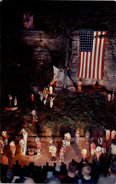 Salute to Flag Stand Rock Indian Ceremonial Dances Wisconsin Dells WI patriotic