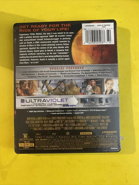 TOTAL RECALL Schwarzenegger Steelbook Edition (Blu-Ray Digital 1990 ...